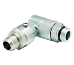 9DP20M020XMJ20-NI-ETP By Super Swivel | DP6955-NI-ETP | Dual Plane Swivel | 1-5/8-12 Male O-Ring ORB X 1-5/8-12 Male 37° JIC | 0.718" Through Hole | 90° Elbow | Electroless Nickel | Extreme Viton® Seal