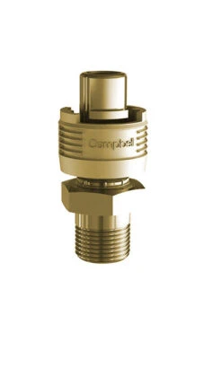 BMMB-2 By Campbell Fittings | Single-Lock Coupling | Bowes Interchange | 1/2" Male Pipe X 1/2" Male NPT Thread | Straight | Brass