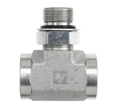 6832-06-06-06-NWO-FG By Brennan Inc. | -06 Female O-Ring Boss X -06 Female O-Ring Boss X -06 Male Adjustable O-Ring Boss | Tee | Forged Steel