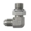 7202-04-06-NWO-FG By Brennan Inc. | -04 Male JIC X -06 Male BSPP Adjustable O-Ring Boss | 90° Elbow | Forged Steel