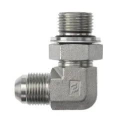 7202-04-06-NWO-FG By Brennan Inc. | -04 Male JIC X -06 Male BSPP Adjustable O-Ring Boss | 90° Elbow | Forged Steel