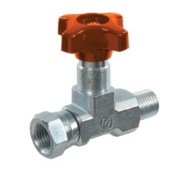 DGIV1404-04-PM By Brennan Inc. | -04 Gauge Isolator Valve | Straight | 1/4" NPT With Panel Mount Nut