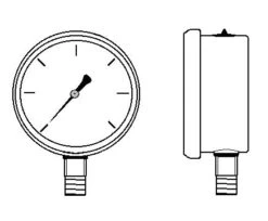 DG063-1000-S-UNF By Brennan Inc. | Pressure Gauge | 0-1000 PSI | For 1/4" SAE Stem | Stainless Steel