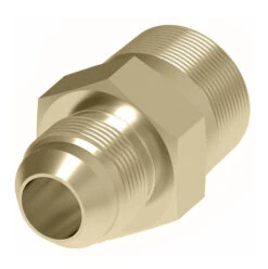 2021-12-10B Aeroquip By Danfoss | External Pipe/37° JIC Flare Adapter | -12 Male NPTF X -10 Male SAE 37° JIC Flare | Brass