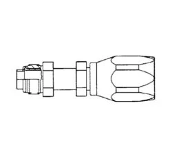 FC7049-0606S Aeroquip By Danfoss | A/C Refrigeration Reusable Hose Fitting Long Pilot | -06 Male Tube-O X -06 Reusable Hose End | Carbon Steel
