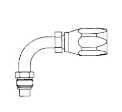 FC7474-0808S Aeroquip By Danfoss | A/C Refrigeration Reusable Hose Fitting Long Pilot | 90° Elbow | -08 Male Tube-O X -08 Reusable Hose End | Carbon Steel