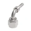 FC4098-0405S Aeroquip By Danfoss | PTFE Hose Crimp Fitting Nipple | 90 ° Elbow | -04 Female 37° JIC X -05 Hose Barb | Carbon Steel