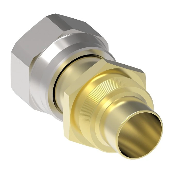 FJ8088-1616-63 Aeroquip By Danfoss | Reusable PTFE Hose Fitting Nipple | -16 Female 37° JIC X -16 Reusable Hose End | Brass/Steel 3 FJ8088-1616-63 Aeroquip By Danfoss | Reusable PTFE Hose Fitting Nipple | -16 Female 37° JIC X -16 Reusable Hose End | Brass/Steel - Image 3