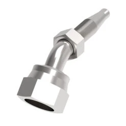 FJ8707-0808S Aeroquip By Danfoss | Reusable Engine Fitting Nipple | 45° Elbow | -08 Female O-Ring Face Seal X -08 Reusable Hose End | Carbon Steel