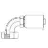 FJ9482-0404S Synflex By Danfoss | Polyon Swage Hose Fitting | Short Drop 90° Elbow | -04 Female O-Ring Face Seal Swivel X -04 Hose Barb | Carbon Steel