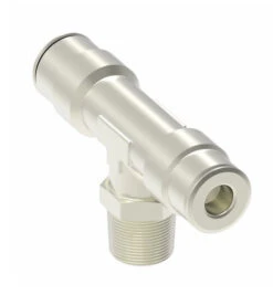 1172X8S By Danfoss | Push To Connect Adapter | Swivel Male Branch Tee | 1/2" Tube OD X 1/2" Tube OD X 3/8" Male NPTF | Nickel Plated Brass