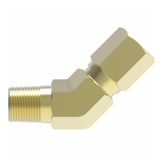 1480X8 By Danfoss | Air Brake Adapter For Nylon Tubing | Male Connector 45° Elbow | 1/2" Tube OD X 3/8" Male Pipe | Brass 2 1480X8 By Danfoss | Air Brake Adapter For Nylon Tubing | Male Connector 45° Elbow | 1/2" Tube OD X 3/8" Male Pipe | Brass - Image 2