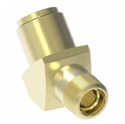 1880X6X6 By Danfoss | Quick Connect Air Brake Adapter | Male Connector 45° Elbow | 3/8" Tube OD X 3/8" Male NPTF | Brass
