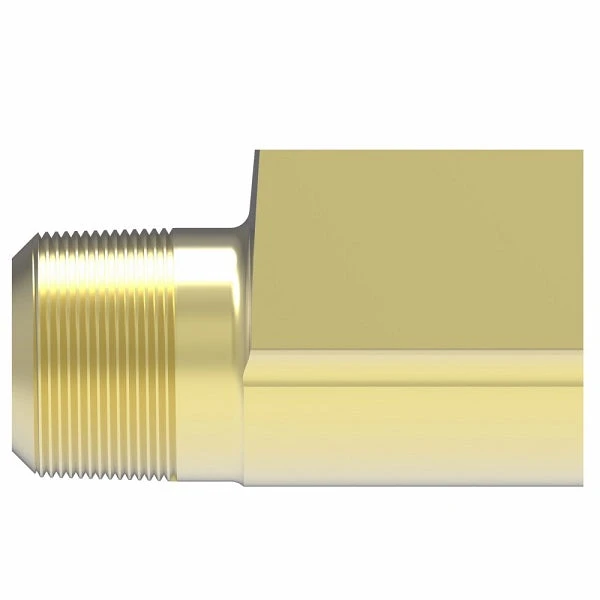 402X6 By Danfoss | Male NPTF/Inverted Flare 90° Elbow Adapter | 1/4" Male NPTF X 3/8" Female SAE Inverted Flare | Brass 2 402X6 By Danfoss | Male NPTF/Inverted Flare 90° Elbow Adapter | 1/4" Male NPTF X 3/8" Female SAE Inverted Flare | Brass - Image 2