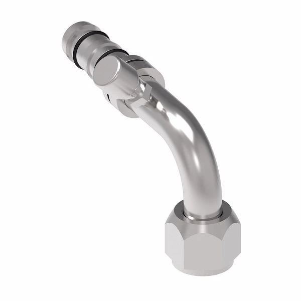 FJ3047-1012S E-Z Clip System By Danfoss | Female O-Ring 90° Elbow (Long Pilot) With Charge Port (7/16-20 Thd) - 45° Port Rotation | A/C Refrigeration Fitting | -10 Female O-Ring Long Pilot X -12 Hose Barb | Steel 3 FJ3047-1012S E-Z Clip System By Danfoss | Female O-Ring 90° Elbow (Long Pilot) With Charge Port (7/16-20 Thd) - 45° Port Rotation | A/C Refrigeration Fitting | -10 Female O-Ring Long Pilot X -12 Hose Barb | Steel - Image 3