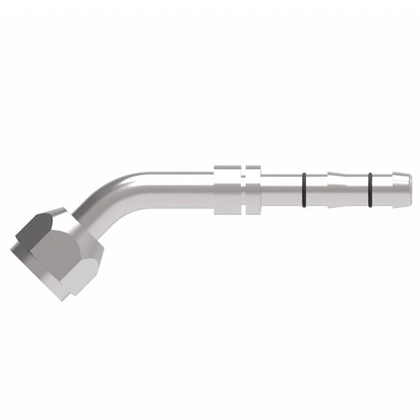 FJ3055-01-0606S E-Z Clip System By Danfoss | Female O-Ring 45° Elbow (Short Pilot) | A/C Refrigeration Fitting | -06 Female O-Ring Short Pilot X -06 Hose Barb | Steel 2 FJ3055-01-0606S E-Z Clip System By Danfoss | Female O-Ring 45° Elbow (Short Pilot) | A/C Refrigeration Fitting | -06 Female O-Ring Short Pilot X -06 Hose Barb | Steel - Image 2