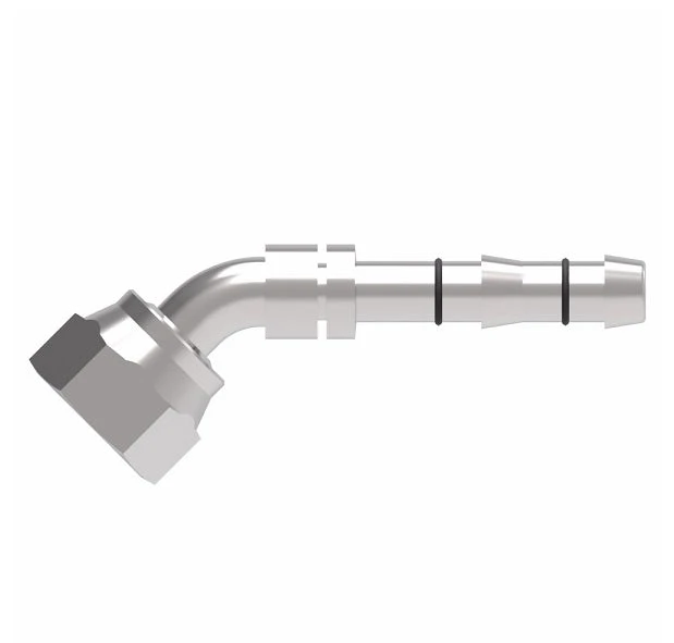 FJ3161-03-1010S E-Z Clip System By Danfoss | Female ORS Swivel 45° Elbow | A/C Refrigeration Fitting | -10 Female O-Ring Face Seal Swivel X -10 Hose Barb | Steel 2 FJ3161-03-1010S E-Z Clip System By Danfoss | Female ORS Swivel 45° Elbow | A/C Refrigeration Fitting | -10 Female O-Ring Face Seal Swivel X -10 Hose Barb | Steel - Image 2