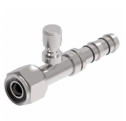 FJ3461-03-1212S E-Z Clip System By Danfoss | Female O-Ring (Long Pilot) With Switch Port (M12 X 1.25) | A/C Refrigeration Fitting | -12 Female O-Ring Long Pilot X -12 Hose Barb | Steel