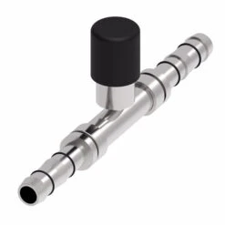 FJ5986-1010S E-Z Clip System By Danfoss | Splicer With R134a Low Side Port | A/C Refrigeration Fitting | -10 Hose Barb X -10 Hose Barb | Steel