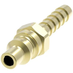 08A Hansen® By Danfoss | Quick Disconnect Coupling | 600 Series | Hose Barb End | 5/16" Hose ID X 1/4" Body Size | Standard Plug | Without Sleeve Lock | Buna-N Seal | Brass