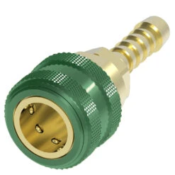 GR608 Hansen® By Danfoss | Quick Disconnect Coupling | 600 Series | Hose Barb End | 3/8" Hose ID X 1/4" Body Size | Standard Socket | Without Sleeve Lock | Buna-N Seal | Brass