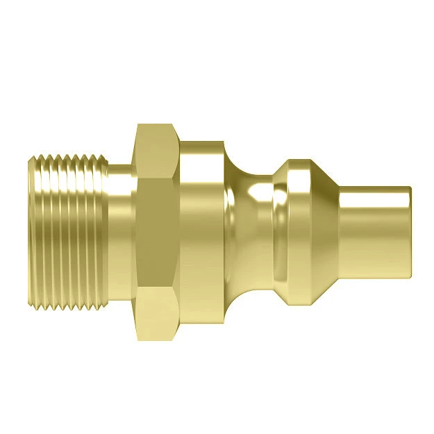 04R Hansen® By Danfoss | Quick Disconnect Coupling | 600 Series | 9/16" Male UNF X 1/4" Body Size | Standard Plug | Without Sleeve Lock | Buna-N Seal | Brass 2 04R Hansen® By Danfoss | Quick Disconnect Coupling | 600 Series | 9/16" Male UNF X 1/4" Body Size | Standard Plug | Without Sleeve Lock | Buna-N Seal | Brass - Image 2