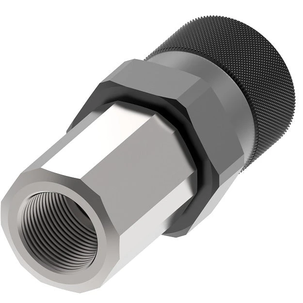 FD96-1001-20-20 Hansen® By Danfoss | Quick Disconnect Coupling | FD96 Series | 1-1/4" Female NPT X 1-1/4" High Pressure Thread To Connect Flush Face | Socket | NBR Seal | Steel 3 FD96-1001-20-20 Hansen® By Danfoss | Quick Disconnect Coupling | FD96 Series | 1-1/4" Female NPT X 1-1/4" High Pressure Thread To Connect Flush Face | Socket | NBR Seal | Steel - Image 3