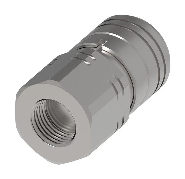 19FFS100BS Hansen® By Danfoss | Quick Disconnect Coupling | FF Series | 1" Female BSPP X 3/4" ISO 16028 Flat Face | Socket | NBR+AU Seal | Steel 3 19FFS100BS Hansen® By Danfoss | Quick Disconnect Coupling | FF Series | 1" Female BSPP X 3/4" ISO 16028 Flat Face | Socket | NBR+AU Seal | Steel - Image 3