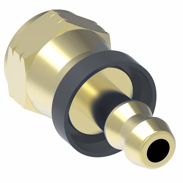 10008B-608 Weatherhead By Danfoss | Female JIC 37° Swivel Field Attachable Push-On Fitting | 100 'B' Series Barb-Tite | -08 Female JIC 37° Swivel X -08 Push-On Hose Barb | Brass - Image 3