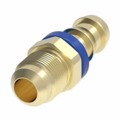 10006B-306 Weatherhead By Danfoss | Male SAE 45° Flare Rigid Field Attachable Push-On Fitting | 100 'B' Series Barb-Tite | -06 Male SAE 45° Flare X -06 Push-On Hose Barb | Brass