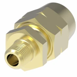 33808B-Y28 Weatherhead By Danfoss | Male Connector Field Attachable Fitting | 338 'B' Series DOT | -08 Male Pipe (PTF SAE Short) X -08 Reusable Hose End | Brass