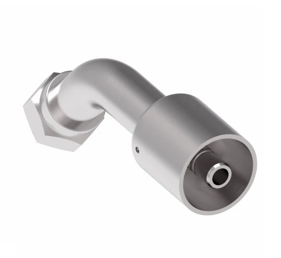 75710E-W51 Weatherhead By Danfoss | 757 'E' Series | Female Bumped Tube O-Ring Swivel Tube 45° Elbow Crimp Fitting | -10 Female Bumped Tube O-Ring Swivel X -08 Hose Barb | Steel - Image 3