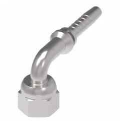 24291-04-04ZF Winner By Danfoss | Female ORS Swivel 90° Elbow 2-Piece Hose Crimp Fitting | -04 Female O-Ring Face Seal Swivel X -04 Hose Barb | Steel