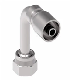 EJ5041-0606S Aeroquip By Danfoss | Female ORS Swivel Long Drop 90° Elbow 100R5 Crimp Fitting | FJ Series | -06 Female O-Ring Face Seal Swivel X -06 Hose Barb | Steel -Hose Ware House EJ5041 Danfoss Aeroquip Crimp Fitting 3