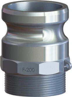 F-BR-100 By Campbell Fittings | Standard Cobra Cam & Groove Coupling | Type F | 1" Adapter X 1" Male NPT Thread | Brass