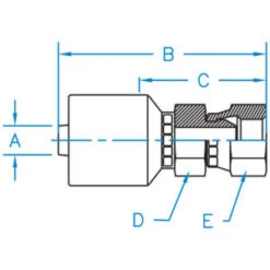 F-BSPX-20-20-W By Kurt Hydraulics | Female British Standard Pipe 60 Degree Cone | Swivel | For 1-1/4" Hose ID