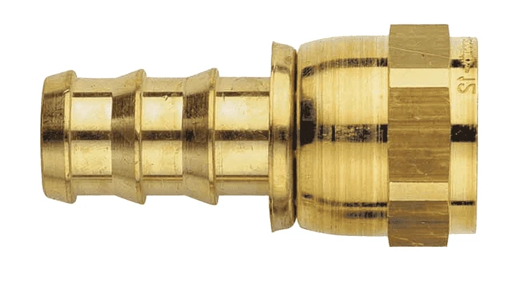 FBM1222 Eaton Aeroquip® -06 SOCKETLESS™ S.A.E. 37° (JIC/AN) Swivel Straight Fitting - Brass 1 FBM1222 Eaton Aeroquip® -06 SOCKETLESS™ S.A.E. 37° (JIC/AN) Swivel Straight Fitting - Brass