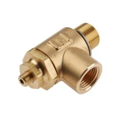 FC703-6 By Parker | Threaded Port Meter Out Metal Flow Control | 3/8" Female NPT X 3/8" Male NPT Thread | 15/16" Hex | 2.44" Length | 90° Elbow | Brass | Pack Of 100