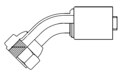 FC7220-0404S Aeroquip By Danfoss | -04 Crimp Fitting SAE 45 Degree Swivel Universal Fitting | 45° Elbow | Steel