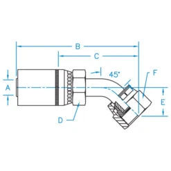 FFX45-20-20 By Kurt Hydraulics | Female O-Ring Face Seal | 45° Elbow | Swivel | For 1 1/4" Hose ID