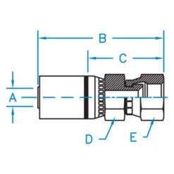 FJX-05-04-SST By Kurt Hydraulics | Jump Size | Female JIC | Swivel | PTFE Coupling | For 5/16" Hose ID