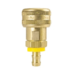 FM1814W By ZSi-Foster | Quick Disconnect | 1-Way Automatic Socket | Buna-N Seal | For Water | Push-On Hose Stem | 1/2" ID | Brass/Stainless Steel