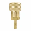 SL3603 By ZSi-Foster | Quick Disconnect | 1-Way Automatic Socket | 1/4" ID | Sleeve Lock | Hose Stem | Brass