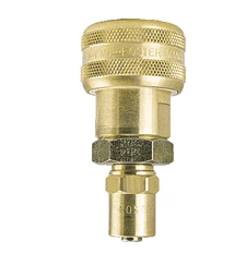 FMSD11-4 By ZSi-Foster | Quick Disconnect | 1-Way Automatic Socket | 3/8" ID X 3/4" OD | Reusable Hose End | Brass