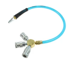 FP0648C-59C By Coilhose | Flexeel Pigtail Manifold | 3/8" Automotive Interchange | Trans Blue | Polyurethane | 48ft