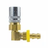 FS216VP By ZSi-Foster | Quick Disconnect | FJT Series | 1/4" One Way Valved Socket | 3/8" ID | Push-On Hose Stem | 90° Elbow | Brass