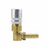 BLFS214V By ZSi-Foster | Quick Disconnect | FJT Series | 1/4" One Way Valved Socket | 1/4" ID | Hose Stem | Ball Lock | 90° Elbow | Brass