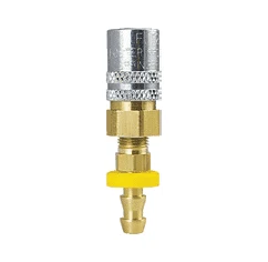 FS306VP By ZSi-Foster | Quick Disconnect | FJT Series | 3/8" One Way Valved Socket | 3/8" ID Push-On Stem | Straight | Brass
