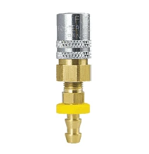 FS306VP2 By ZSi-Foster | Quick Disconnect | FJT Series | 3/8" Two Way Valved Socket | 3/8" Push-On Hose Stem | Straight | Brass