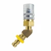 FS328VP By ZSi-Foster | Quick Disconnect | FJT Series | 3/8" One Way Valved Socket | 1/2" Body X ID | Push-On Hose Stem | 45° Elbow | Brass